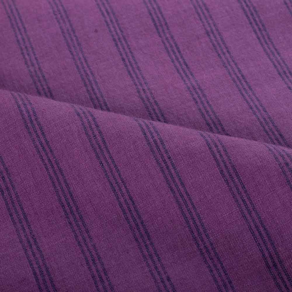 Stripe Blue & Purple Pure Cotton 70 GSM Handwoven Fabric