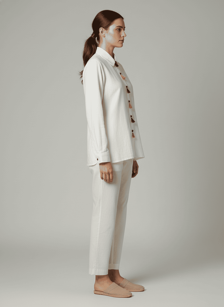 Multicoloured Tassel Embellished Shirt