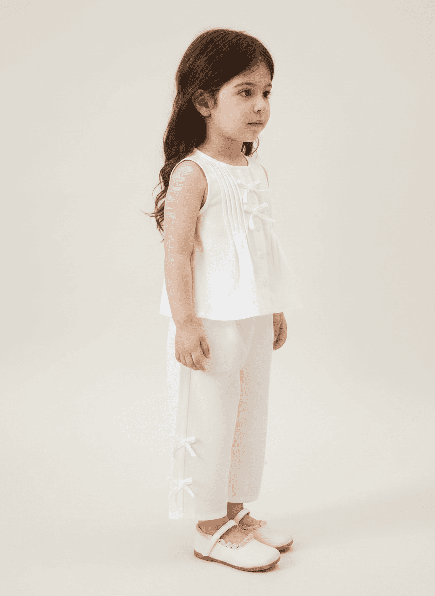 Sleeveless Full Sleeve Co-ord Set With Tucks
