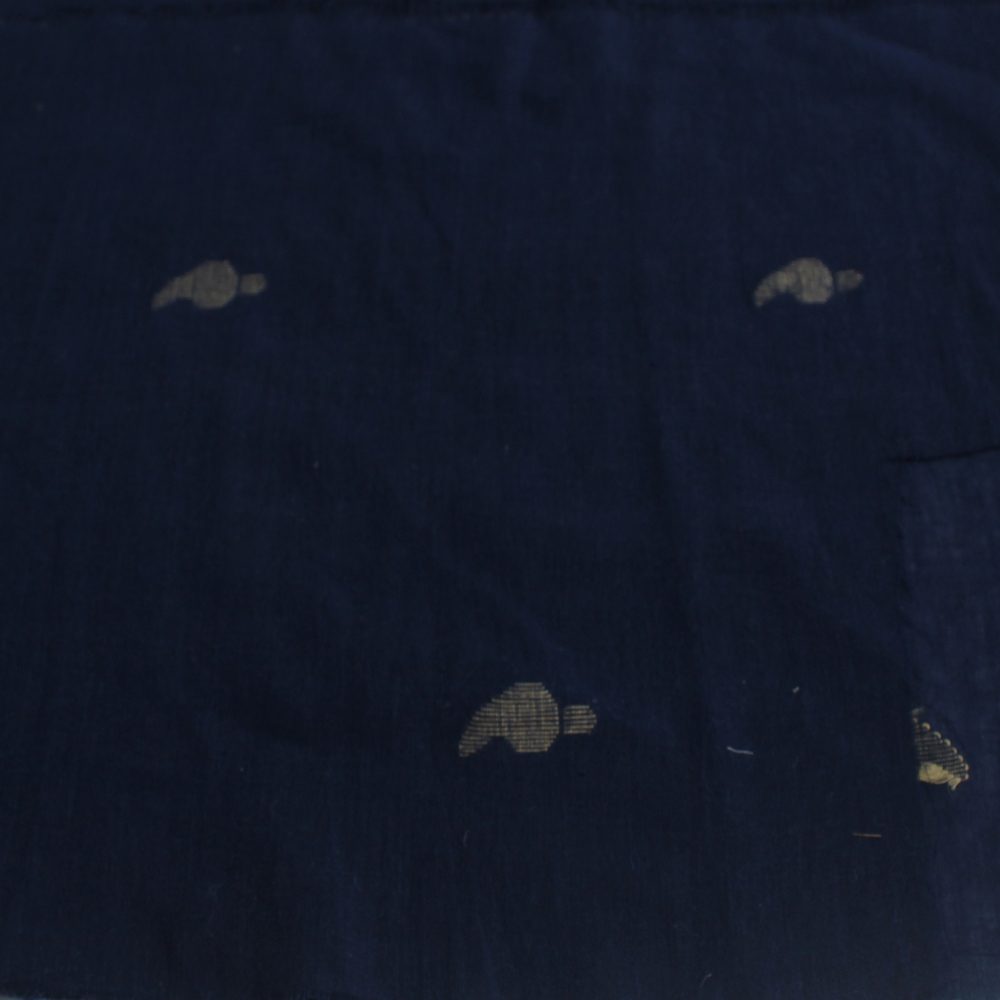 Geometric Midnight Blue Jamdani Pure Cotton 55 GSM Fabric