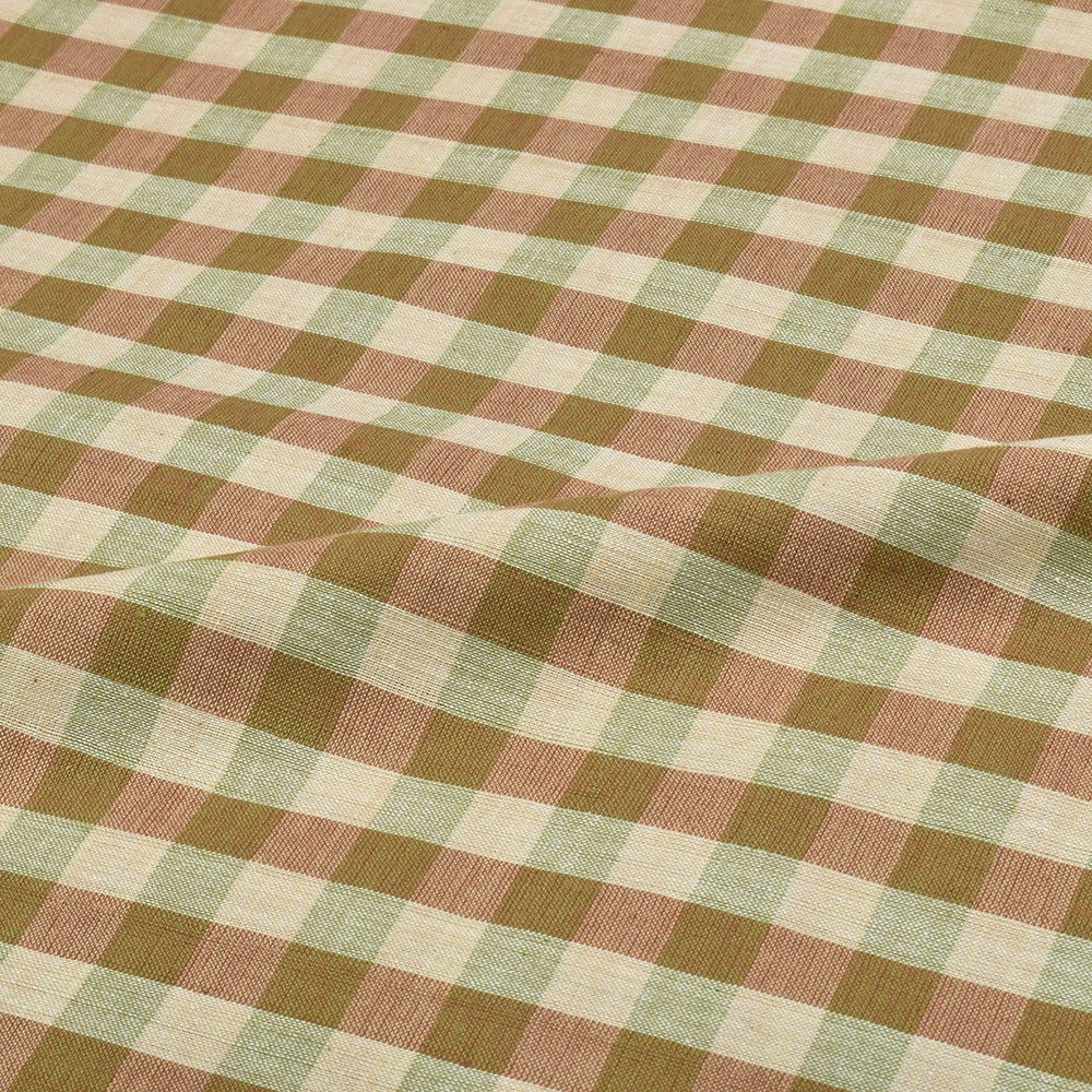 Check Multicolor Pure Cotton 105 GSM Handwoven Fabric 665