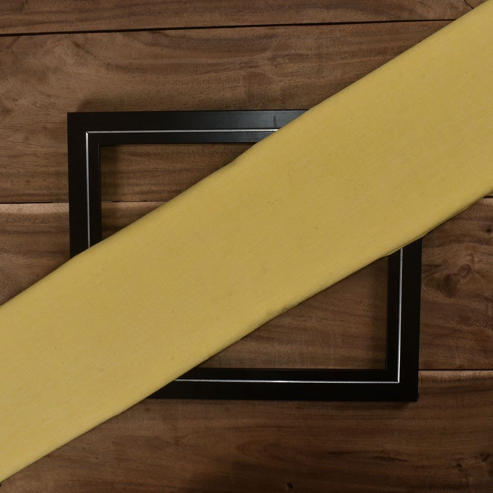 Chambray Yellow Khadi Cotton 85 GSM Handwoven Fabric