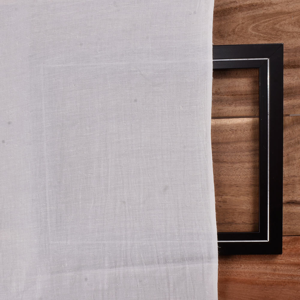 PLAIN WHITE HEMP, BAMBOO & COTTON 115 GSM HANDWOVEN FABRIC