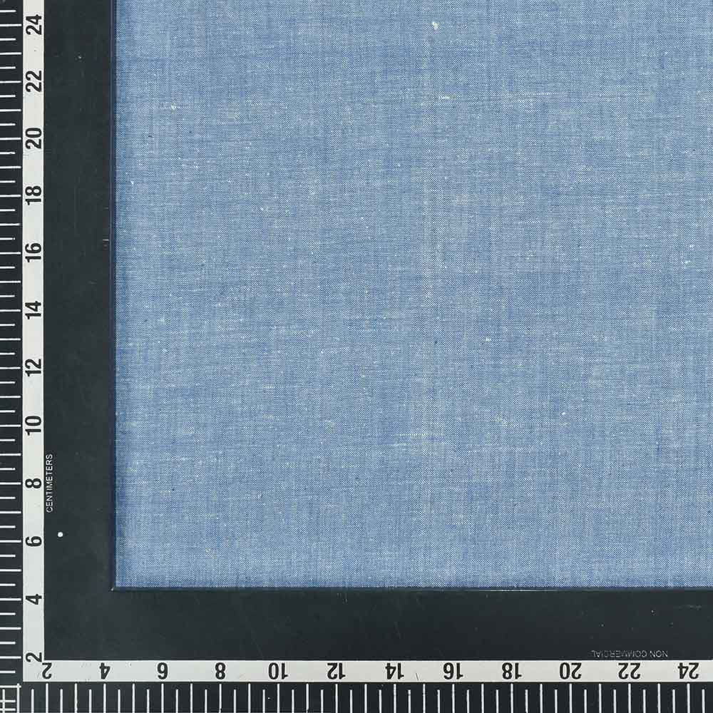 Chambray Blue Khadi Cotton 105 GSM Handwoven Fabric