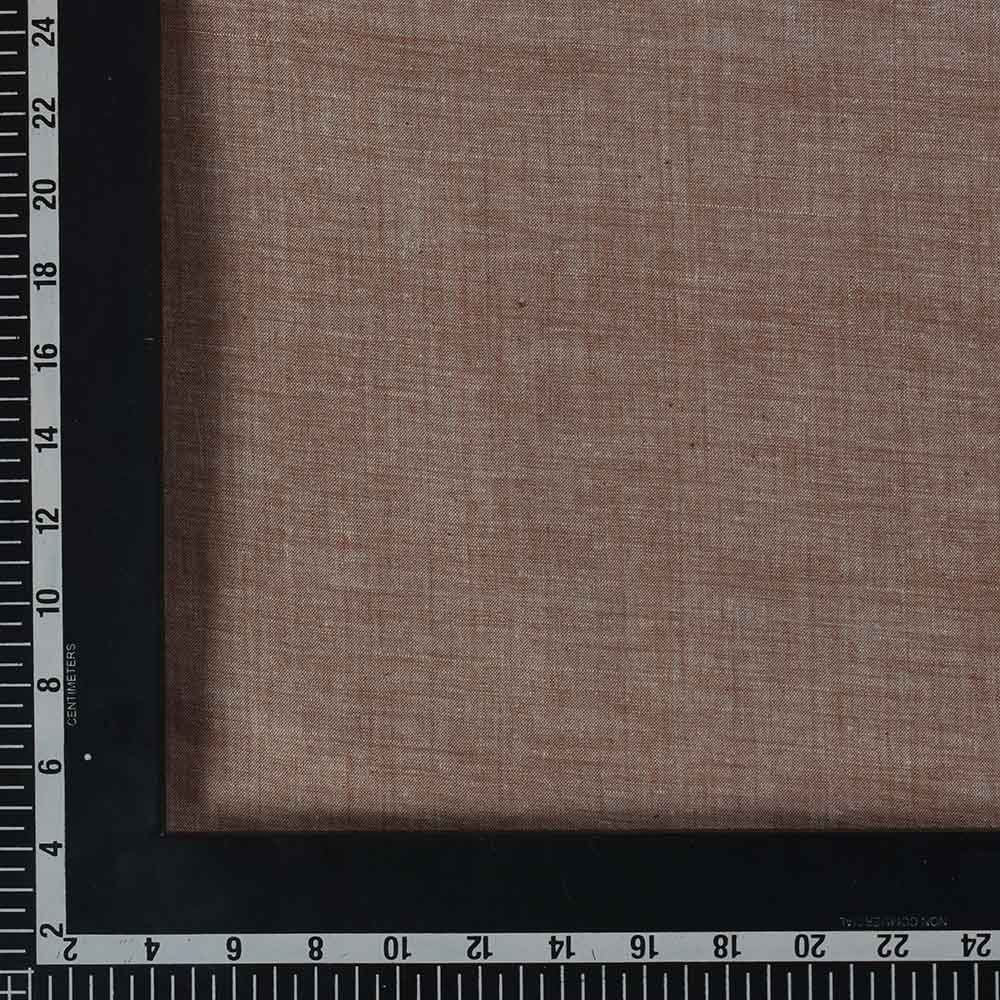 Chambray Light Brown Khadi Cotton 105 GSM Handwoven Fabric