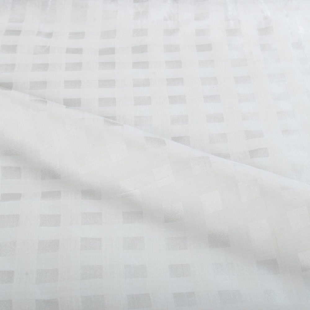 Big Check Natural Silk & Cotton Blend 45 GSM Handwoven Fabric 24