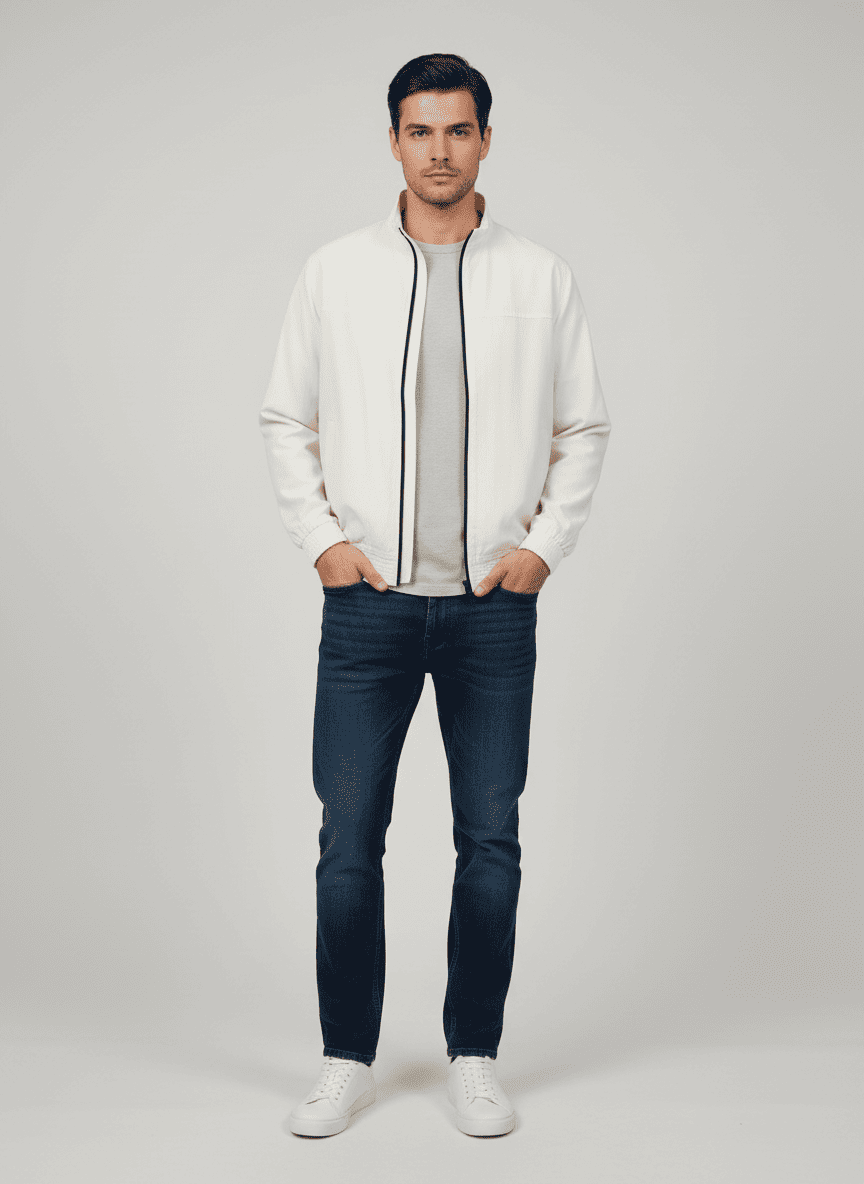 TRACK JACKET WITH FRONT FULL ZIPPER-FRONT SIDE POCKETS