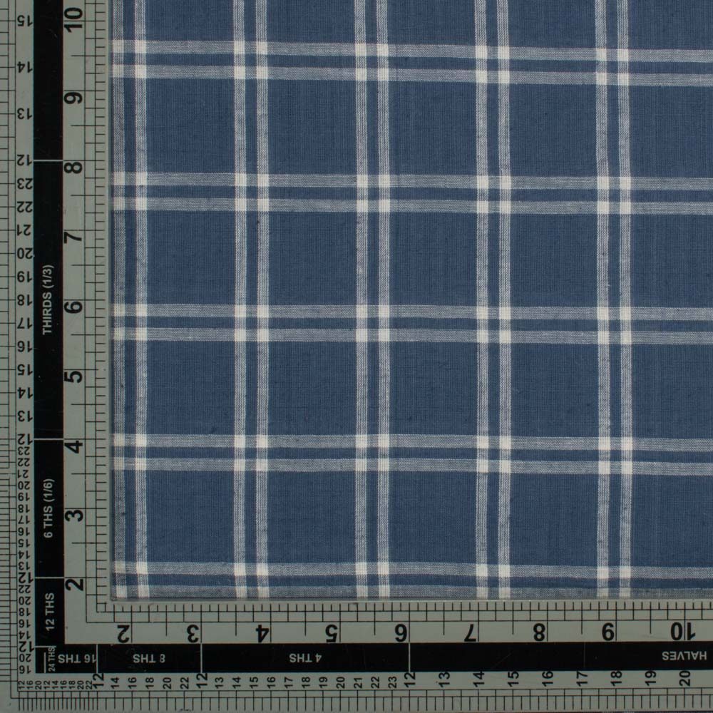 Grey White Pure Cotton Handwoven Fabric