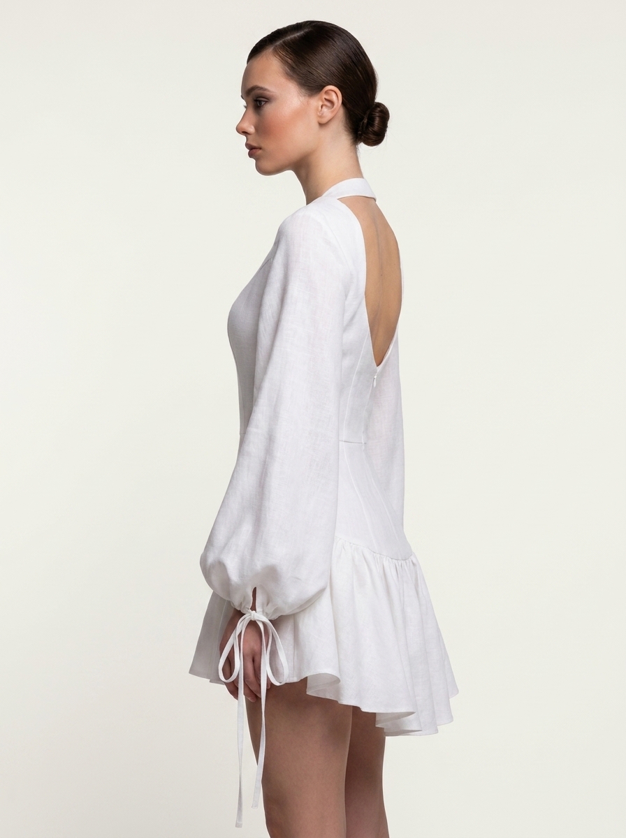 Gathered Princess Romper With Full SlLeeves