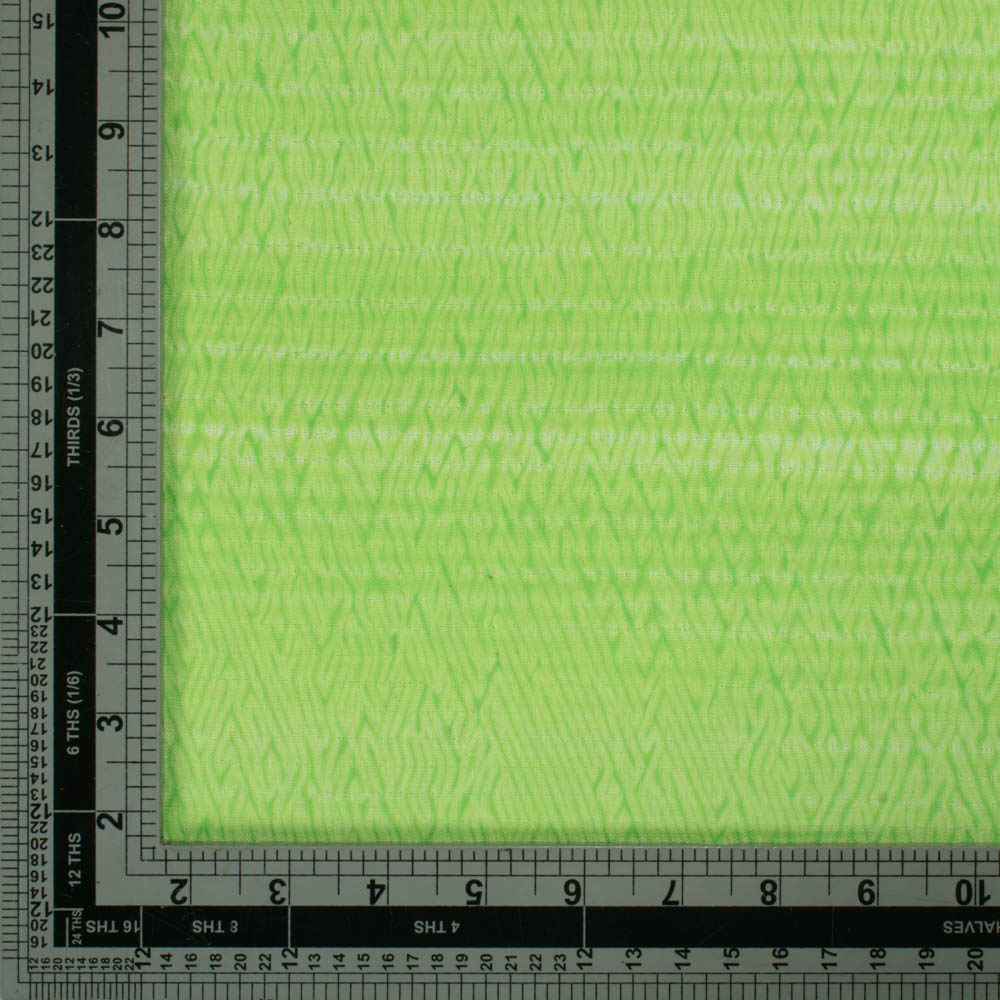 Abstract Lemon Green Shibori 90 GSM Pure Cotton Fabric 85