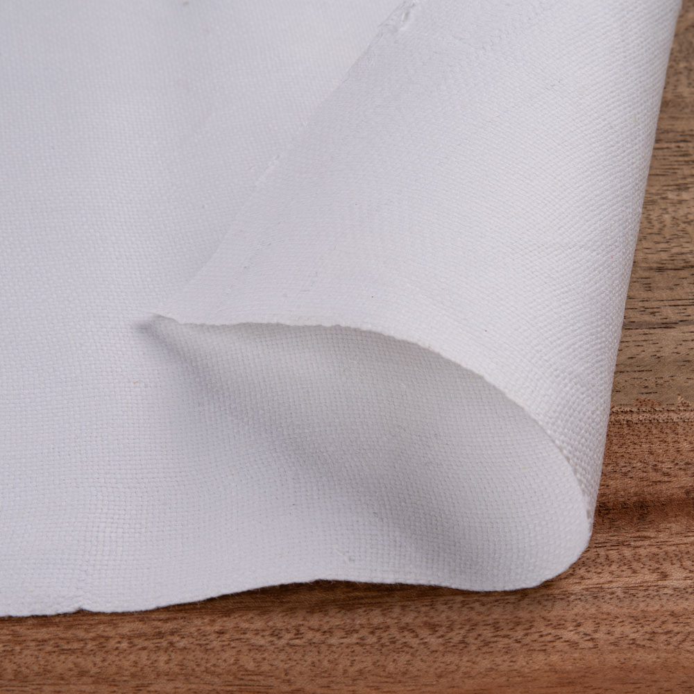 White Canvas Cotton 245 GSM Fabric - Bleached Dyeable & 34