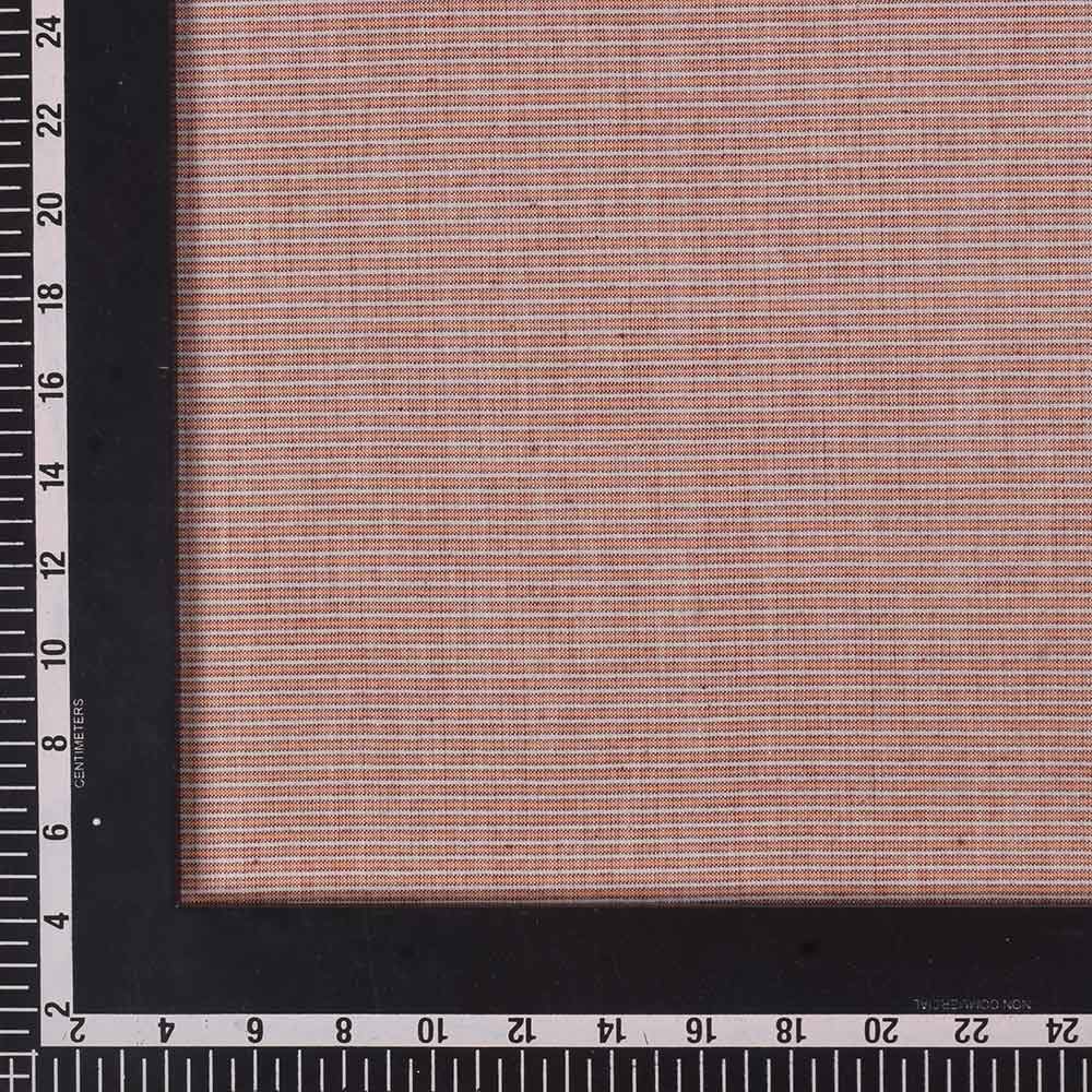 Stripe Brown Pure Cotton 103 GSM Handwoven Fabric 262