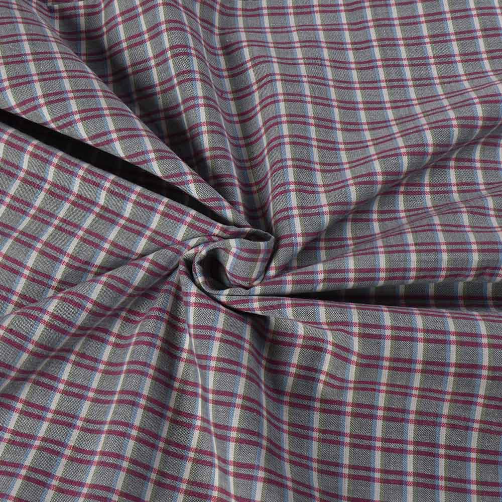 Check Multicolor Pure Cotton 130 GSM Handwoven Fabric
