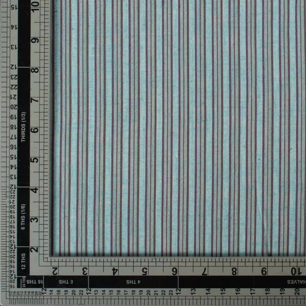 Multicolor Stripe Pure Cotton 100 GSM Handwoven Fabric 441