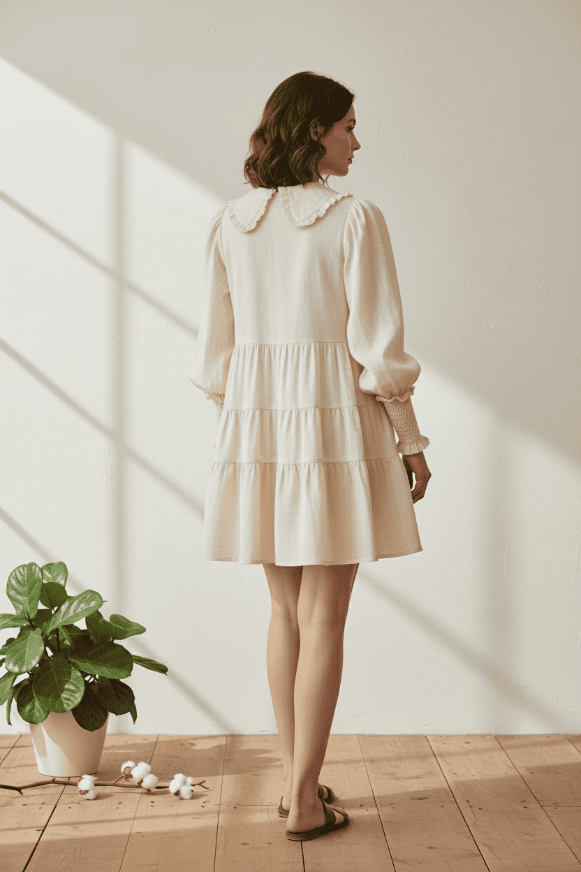 The Ruffle-Collar Tiered Dress