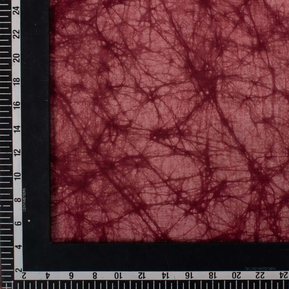 Abstract Red Batik Printed Khadi Cotton 105 GSM Handwoven Fabric 18