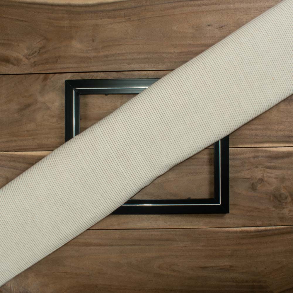 Stripe Cream Brown Pure Cotton 65 GSM Handwoven Fabric 03