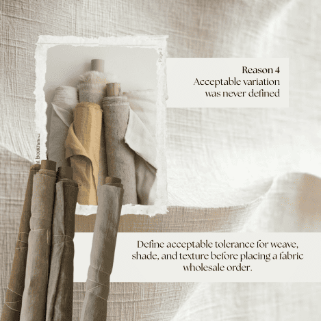 Handwoven fabric close-up showing natural variation in weave and texture within acceptable tolerance