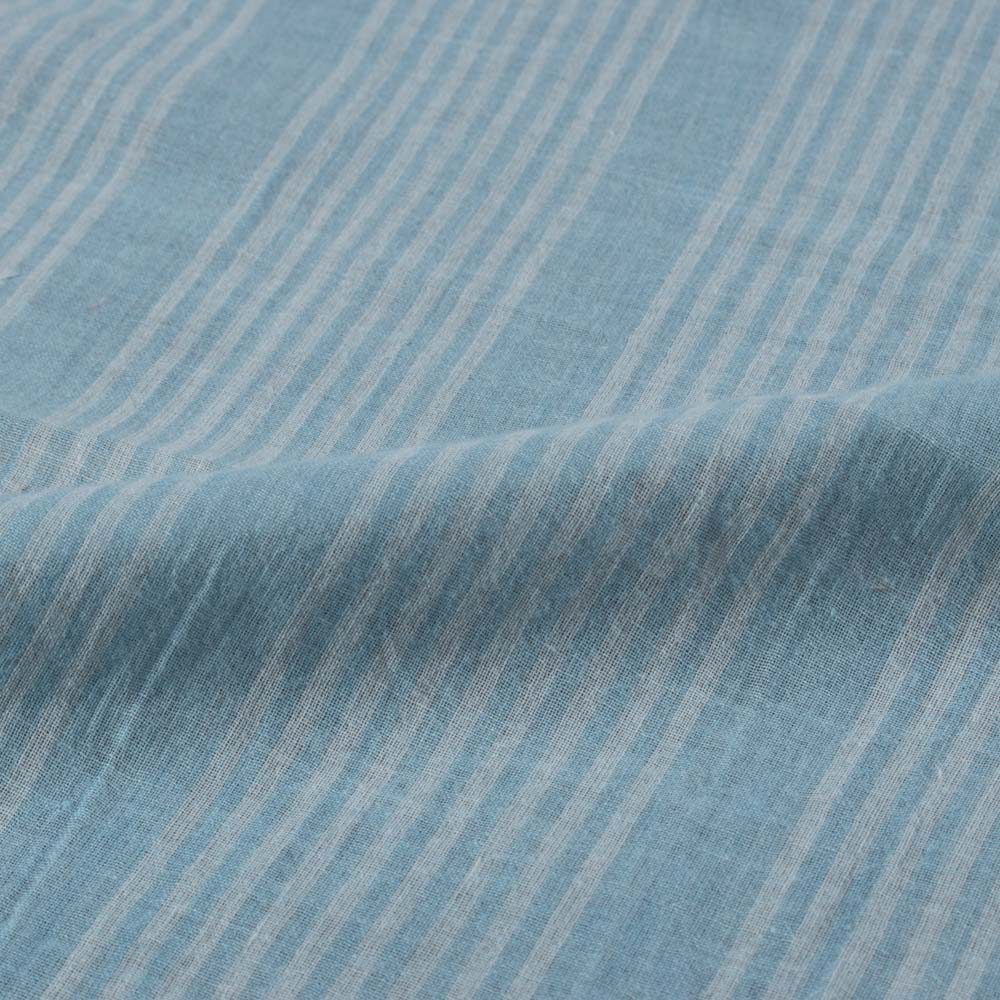 Stripe Blue Natural Indigo Dyed 62 GSM Handwoven Fabric