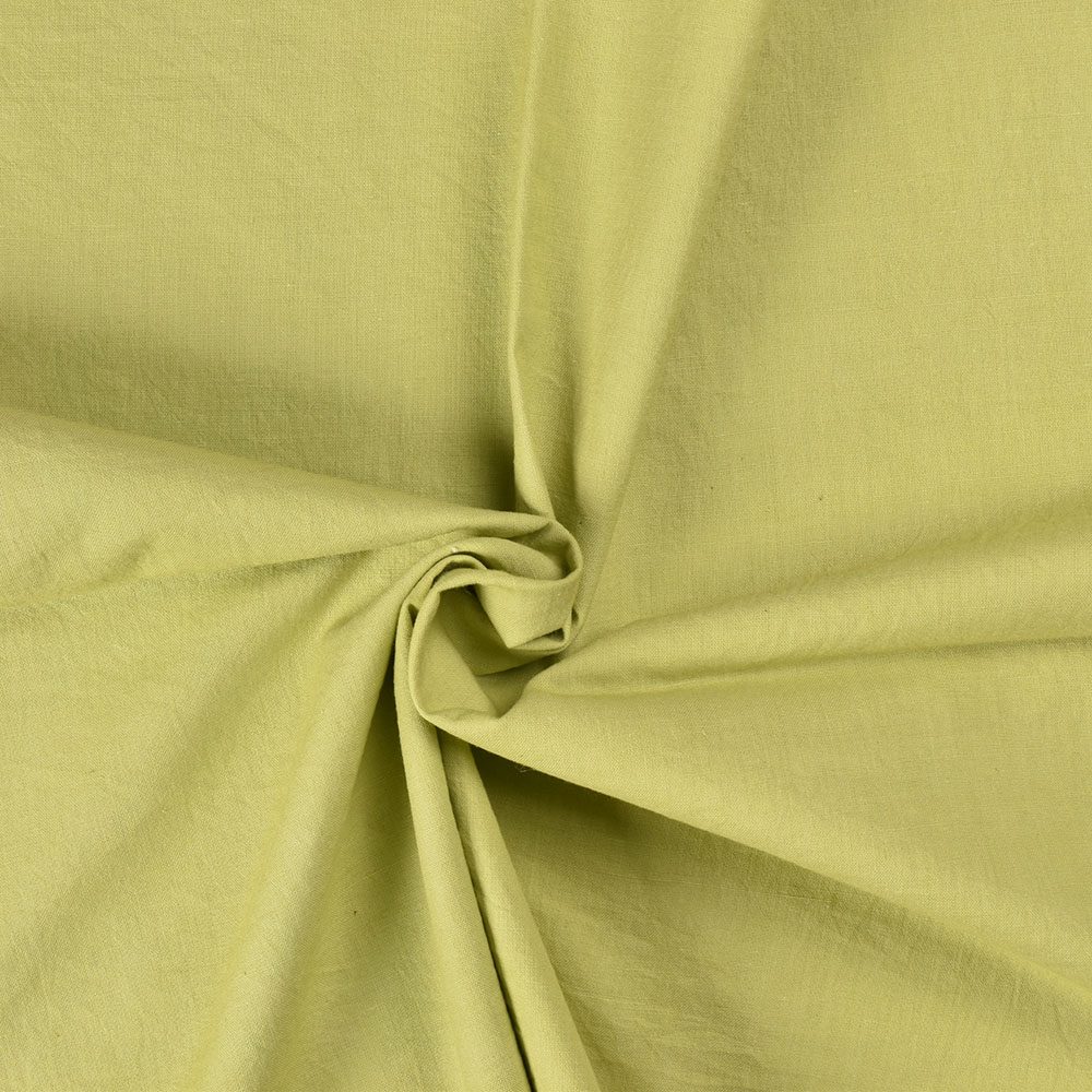 Plain Green Khadi Cotton 95 GSM Handwoven Fabric