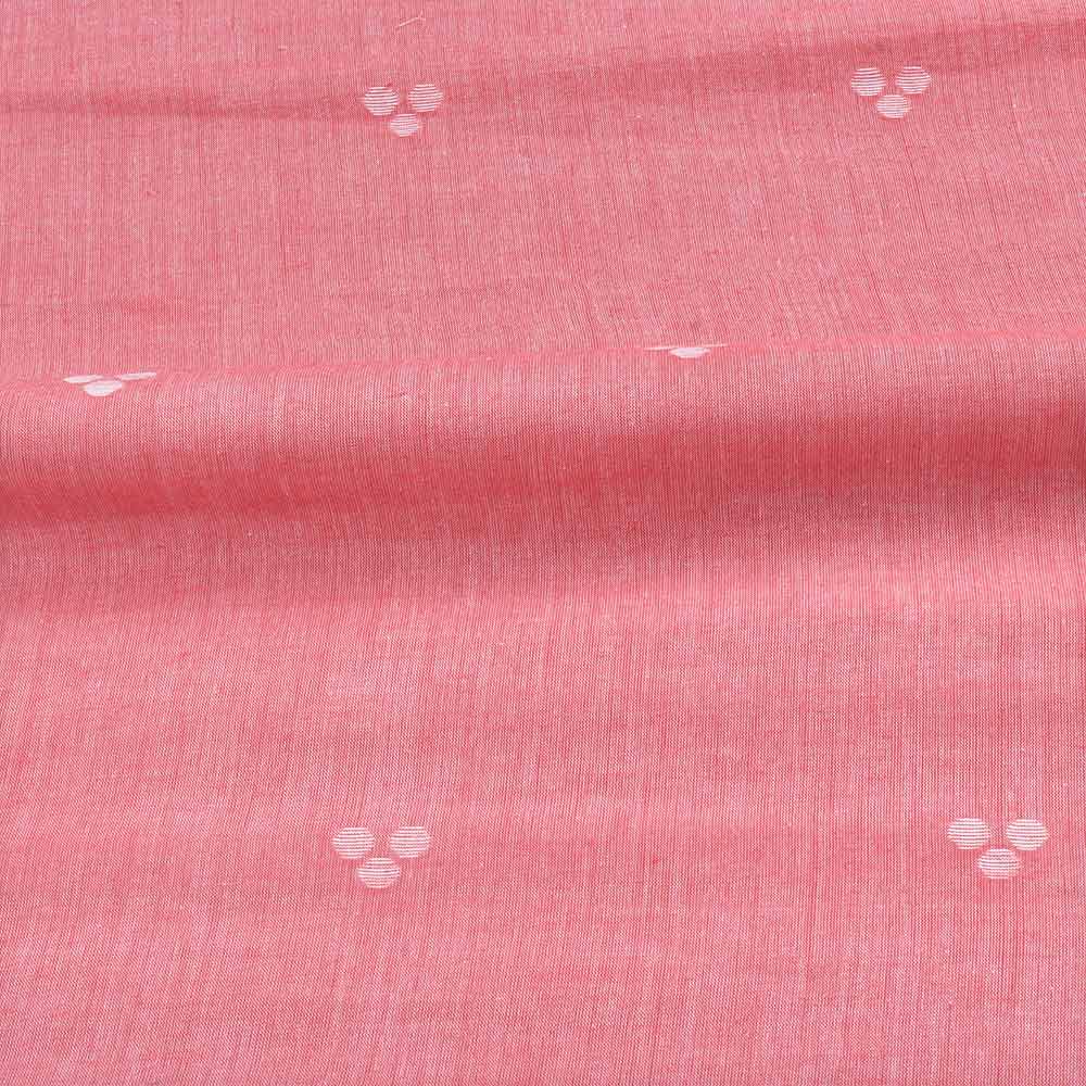 Pink Jamdani fabric with beautiful geometric pattern