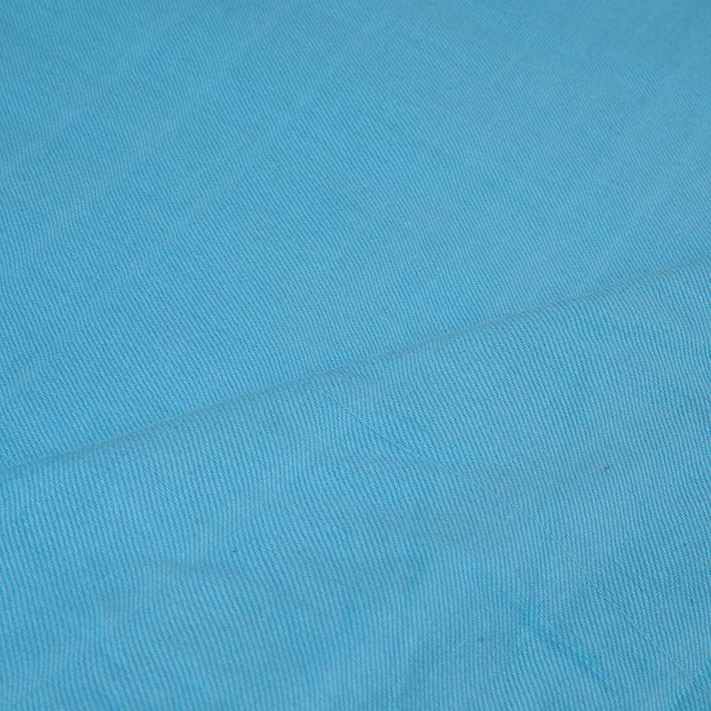 SOLID SATIN TWILL BLUE PURE COTTON 102 GSM HANDWOVEN FABRIC