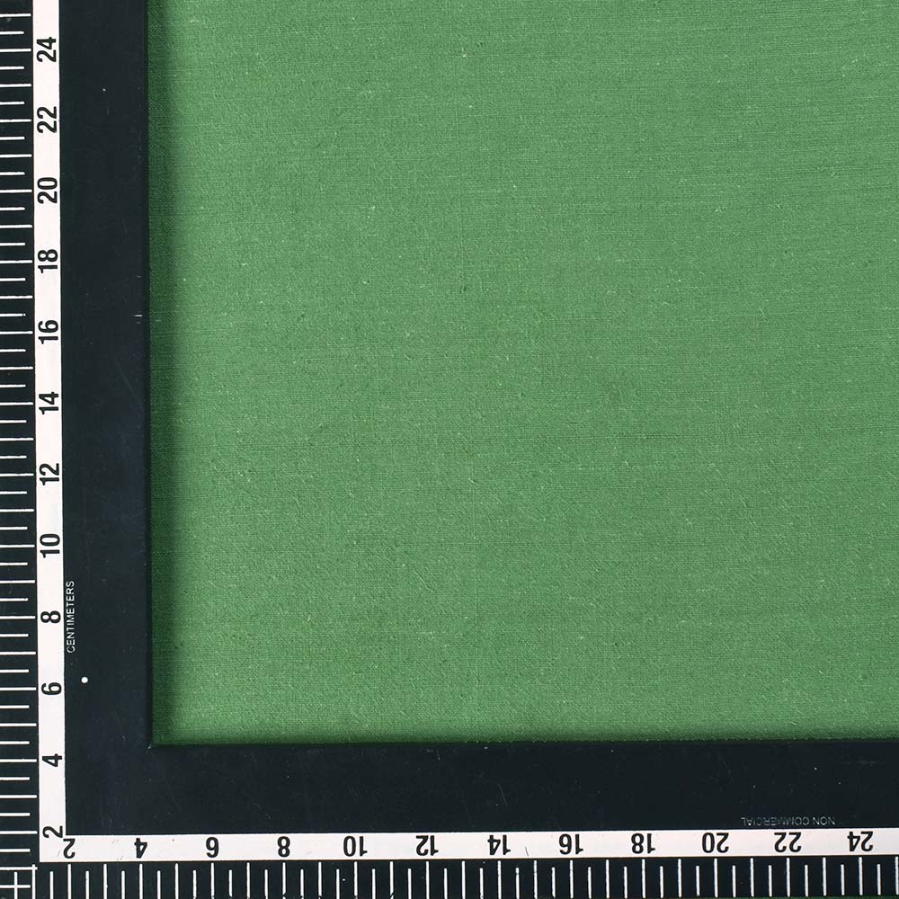 PLAIN GREEN KHADI COTTON 115 GSM HANDWOVEN FABRIC