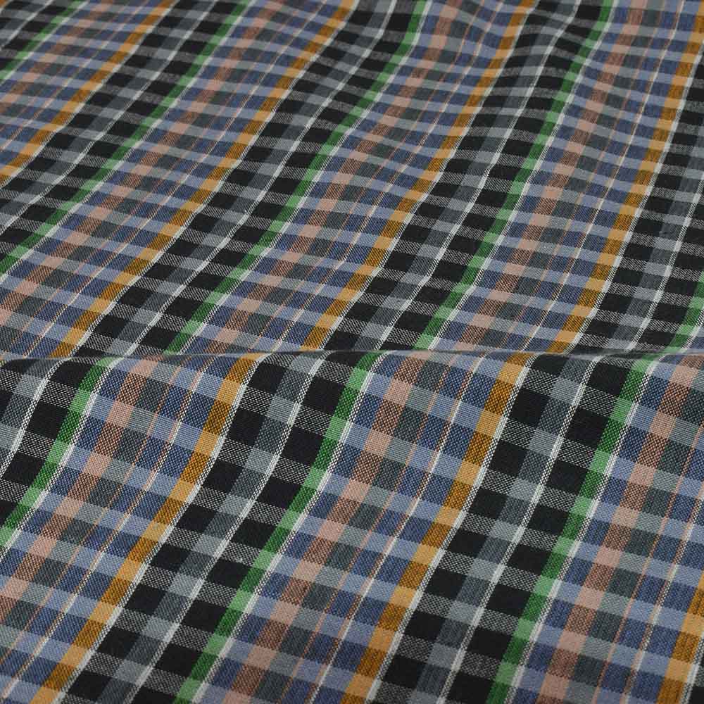 Check Multicolor Pure Cotton 105 GSM Handwoven Fabric