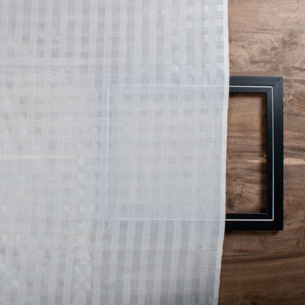 Big Check Natural Silk & Cotton Blend 45 GSM Handwoven Fabric 24