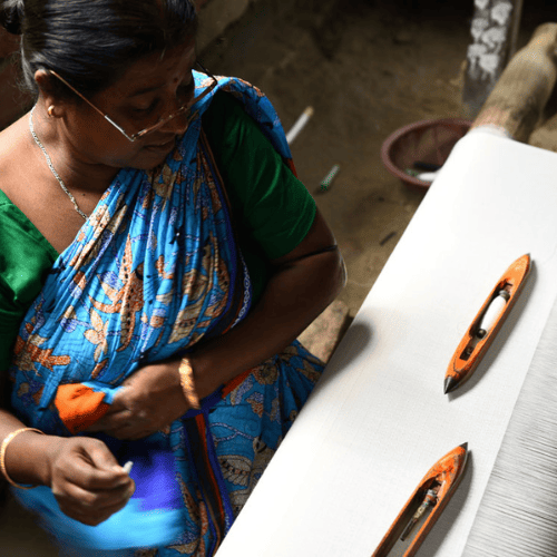 Artisan Weaving Shibori Fabric
