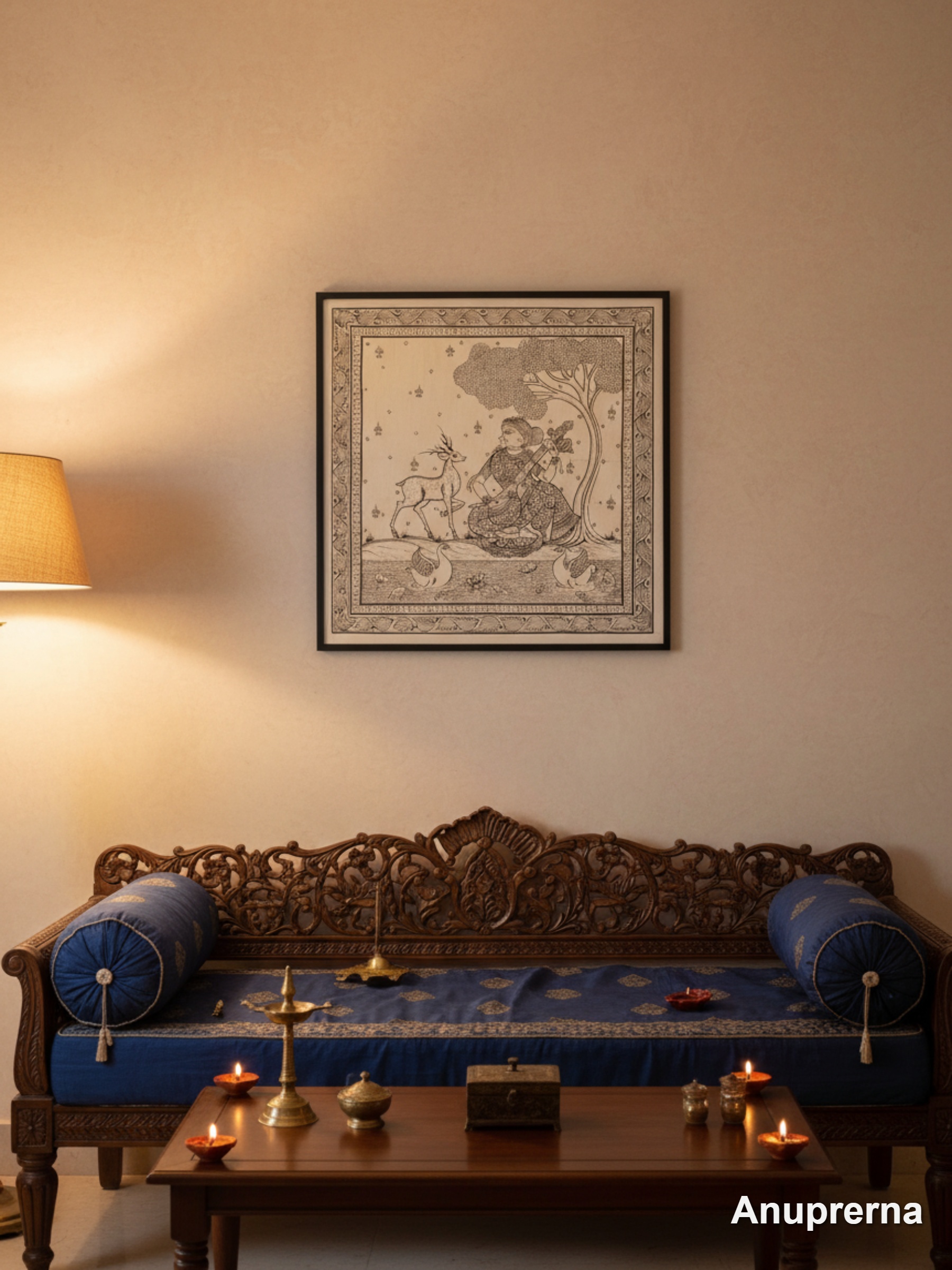 Maa Saraswati Pattachitra Wall Art Decor