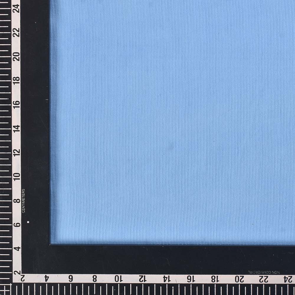STRIPE SKY BLUE PURE COTTON 77 GSM HANDWOVEN FABRIC 49