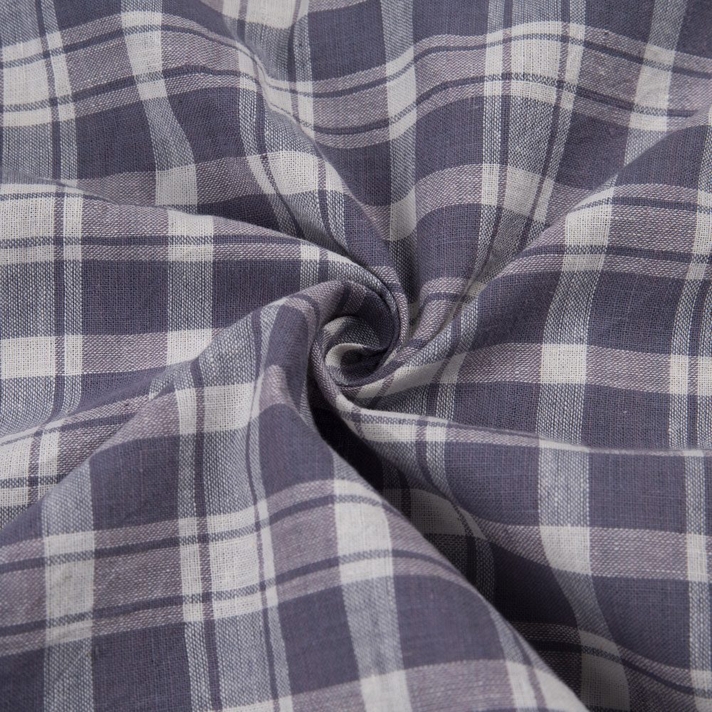 Check Dusty Purple Pure Cotton 104 GSM Handwoven Fabric