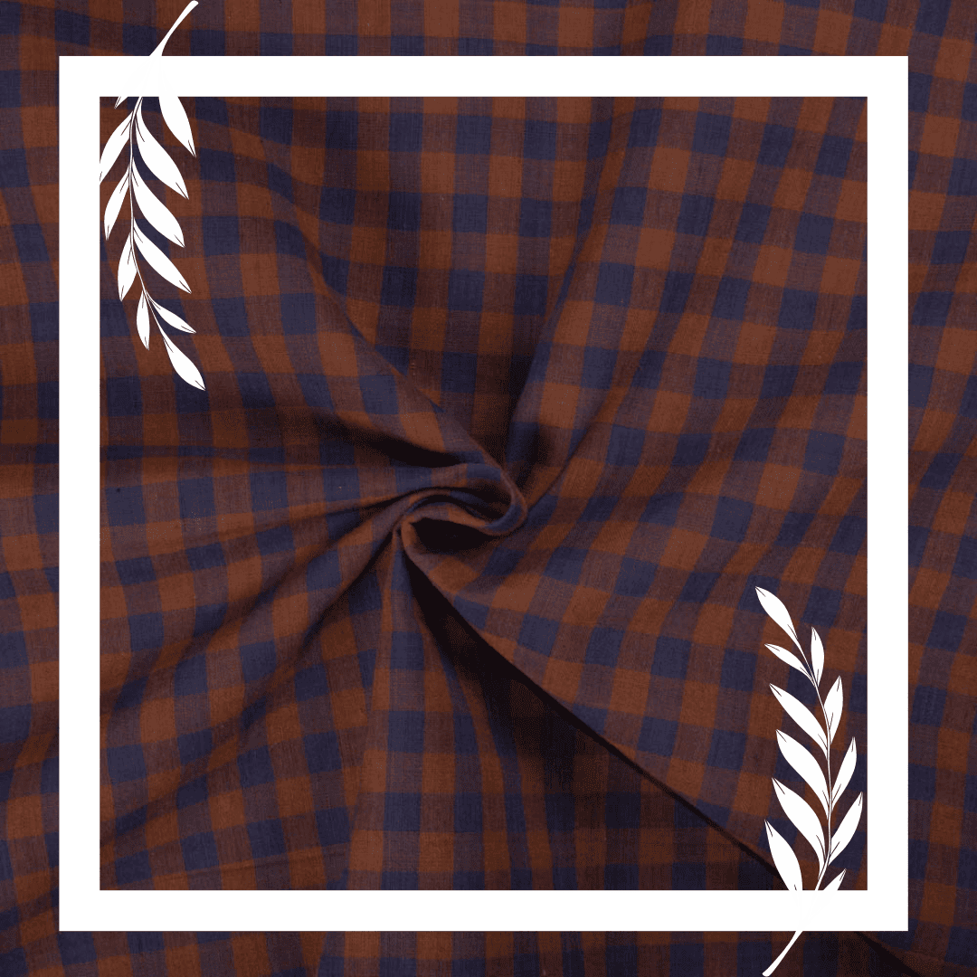 Check Khadi cotton fabric