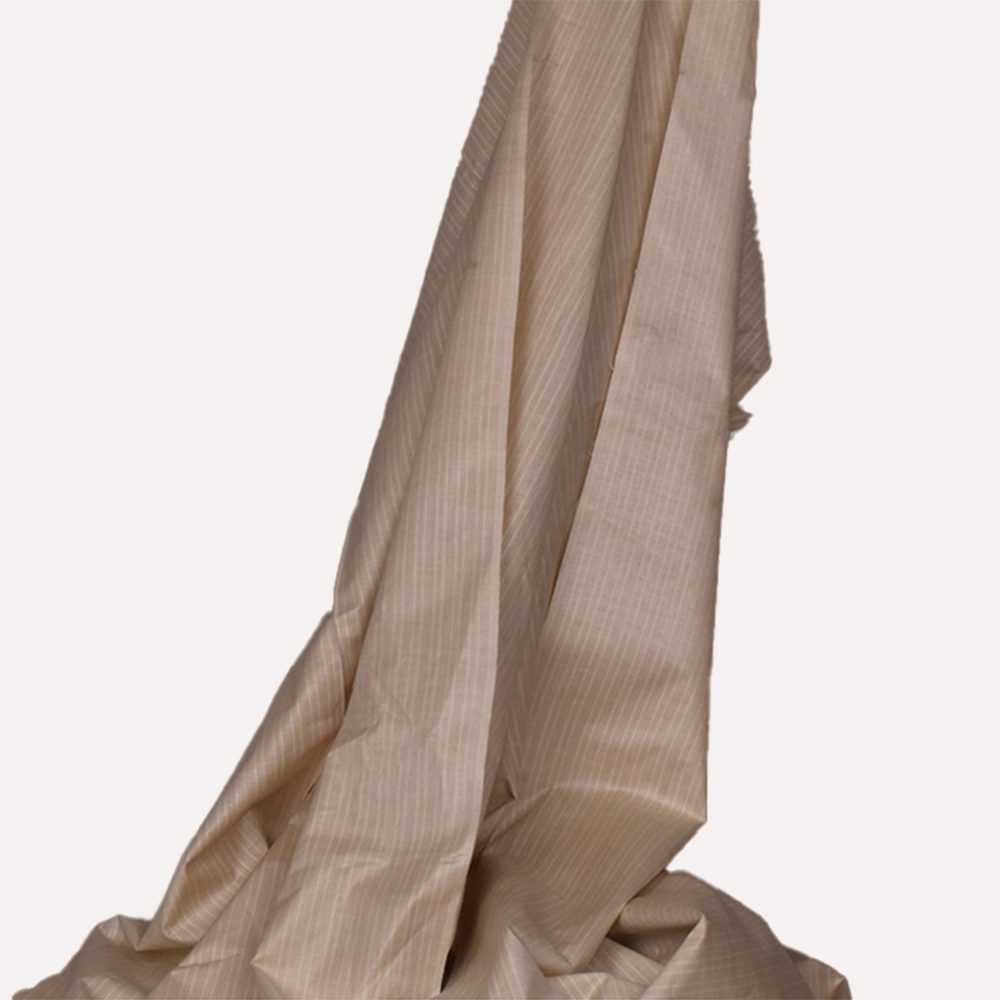 Plain Natural Muga Silk & Cotton Blend 90 GSM Handwoven Fabric