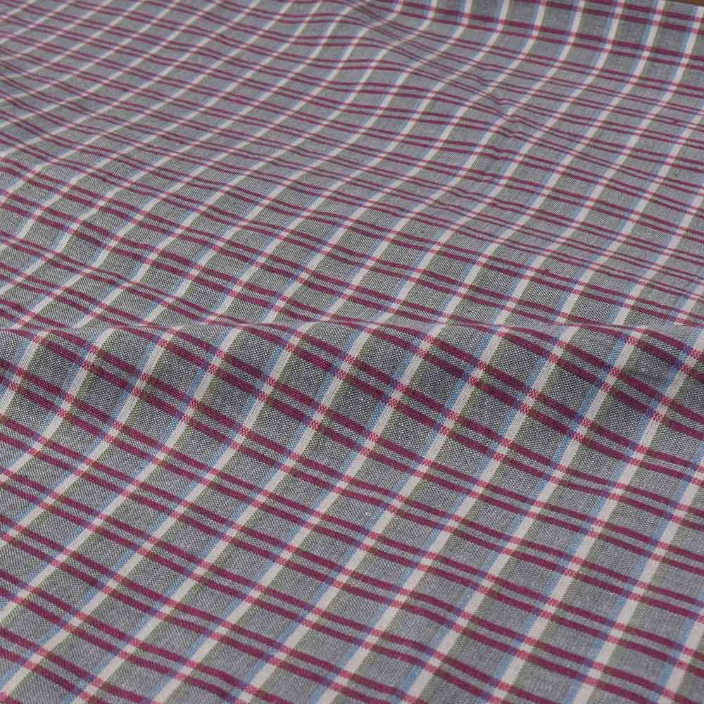 Check Multicolor Pure Cotton 130 GSM Handwoven Fabric