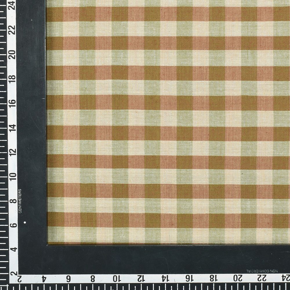 Check Multicolor Pure Cotton 105 GSM Handwoven Fabric 665