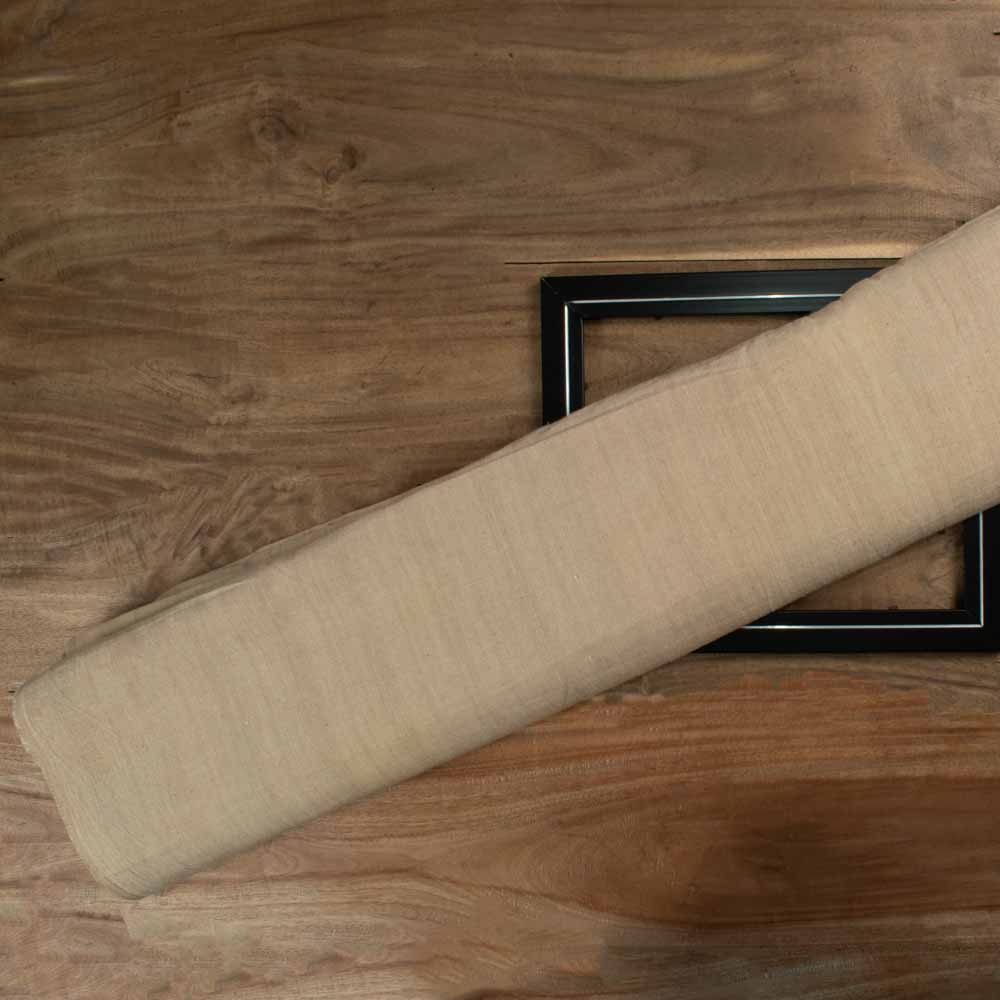 Stripe White & Beige Pure Cotton 152 GSM Handwoven Fabric