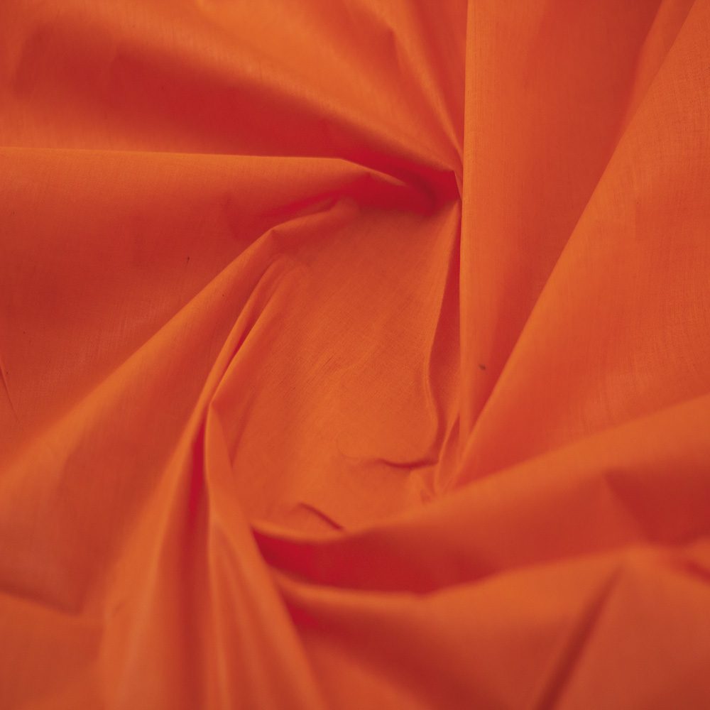 Plain Orange Khadi Cotton 70 GSM Handwoven Fabric