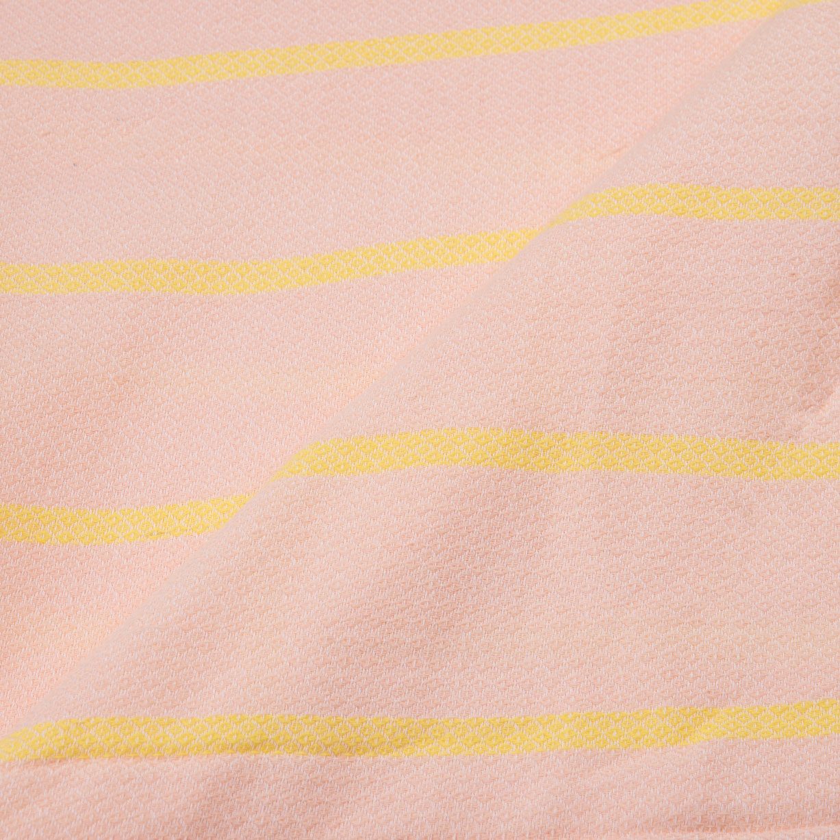 STRIPE PEACH & YELLOW JACQUARD MERCERISED COTTON 114 GSM FABRIC