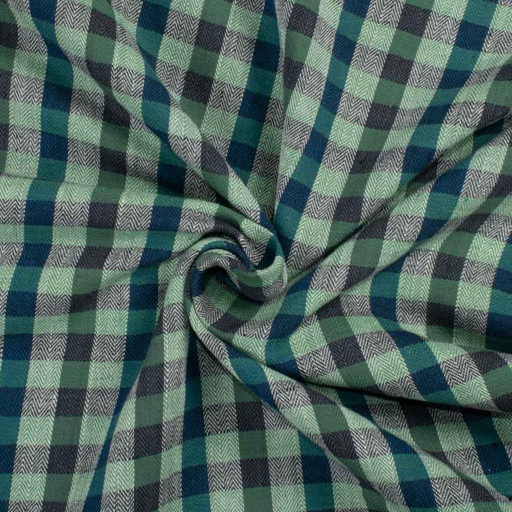 Herringbone Check Multicolor Khadi Cotton 105 GSM Handwoven Fabric 72