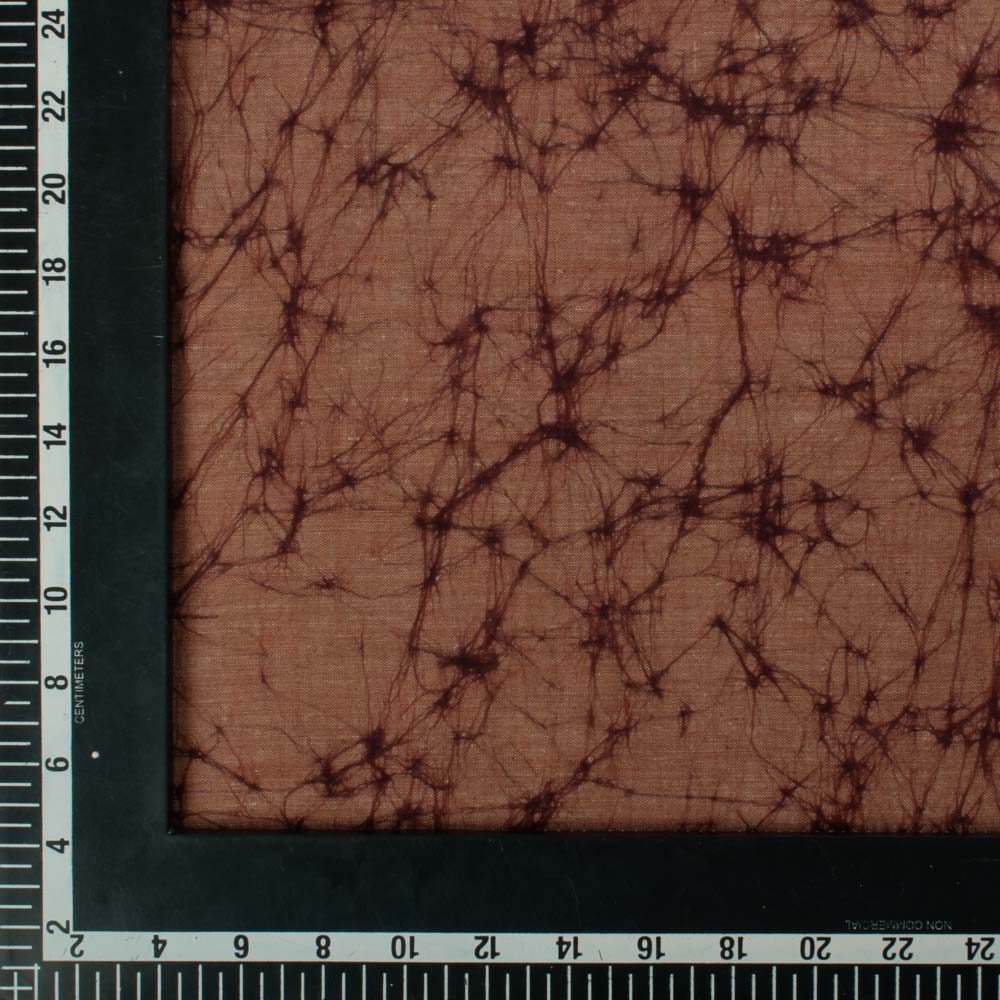Abstract Brown Batik Printed Khadi Cotton 92 GSM Handwoven Fabric 26