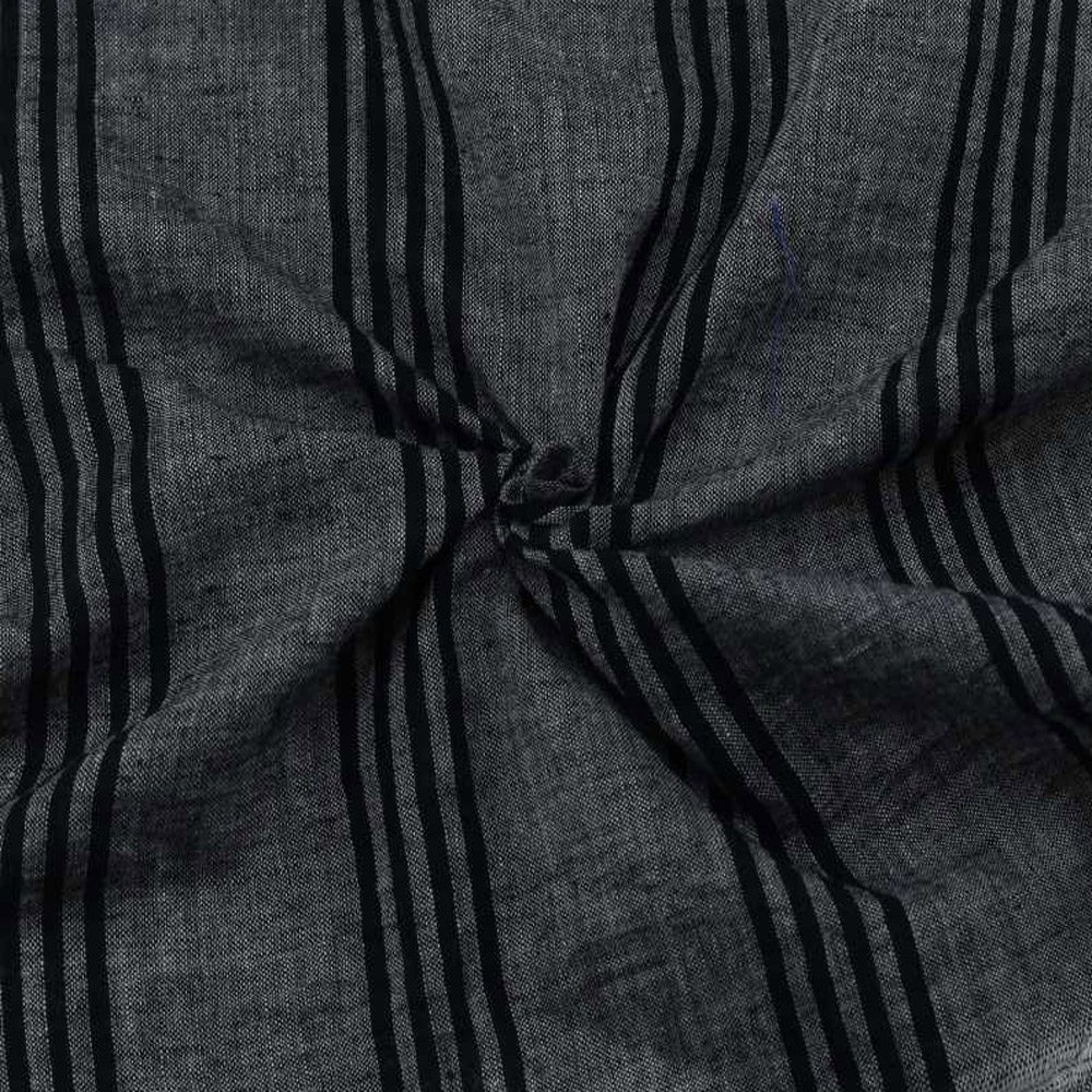 Stripe Black & Grey Pure Cotton 60 GSM Handwoven Fabric