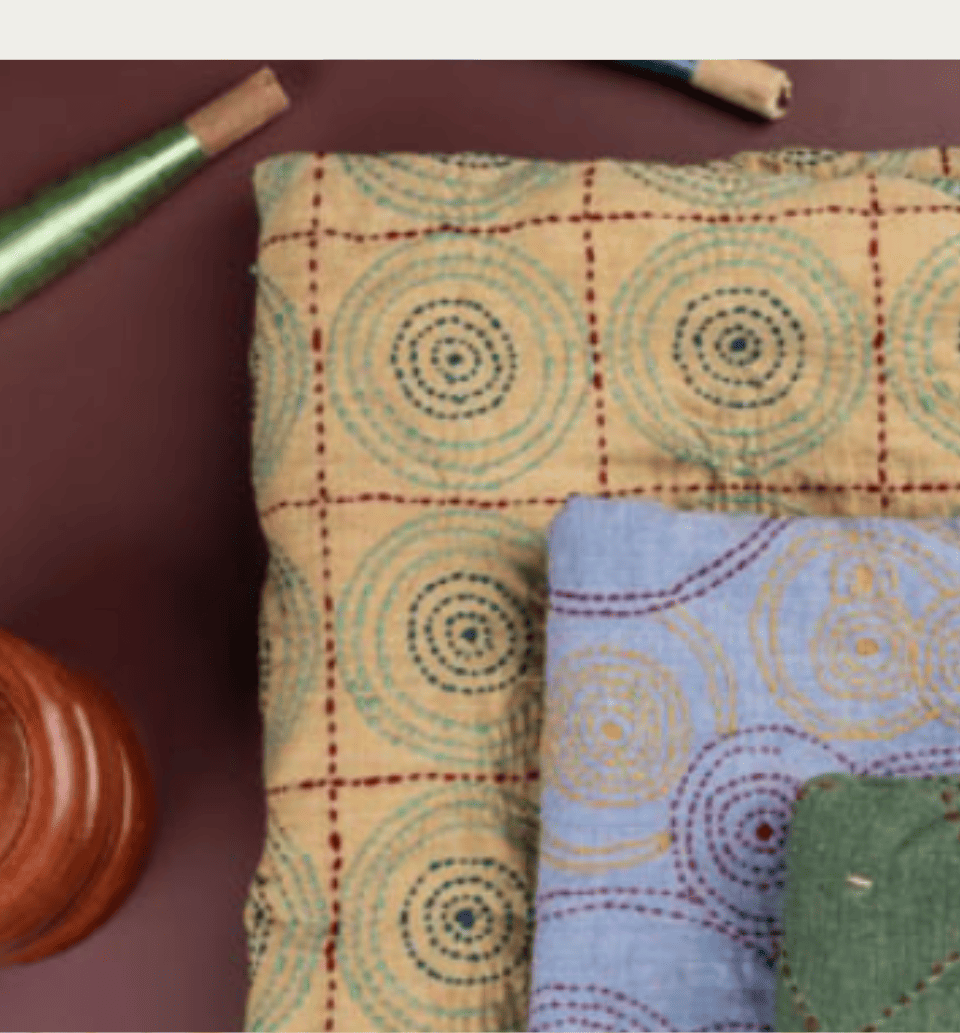 Kantha Embroidered Fabrics