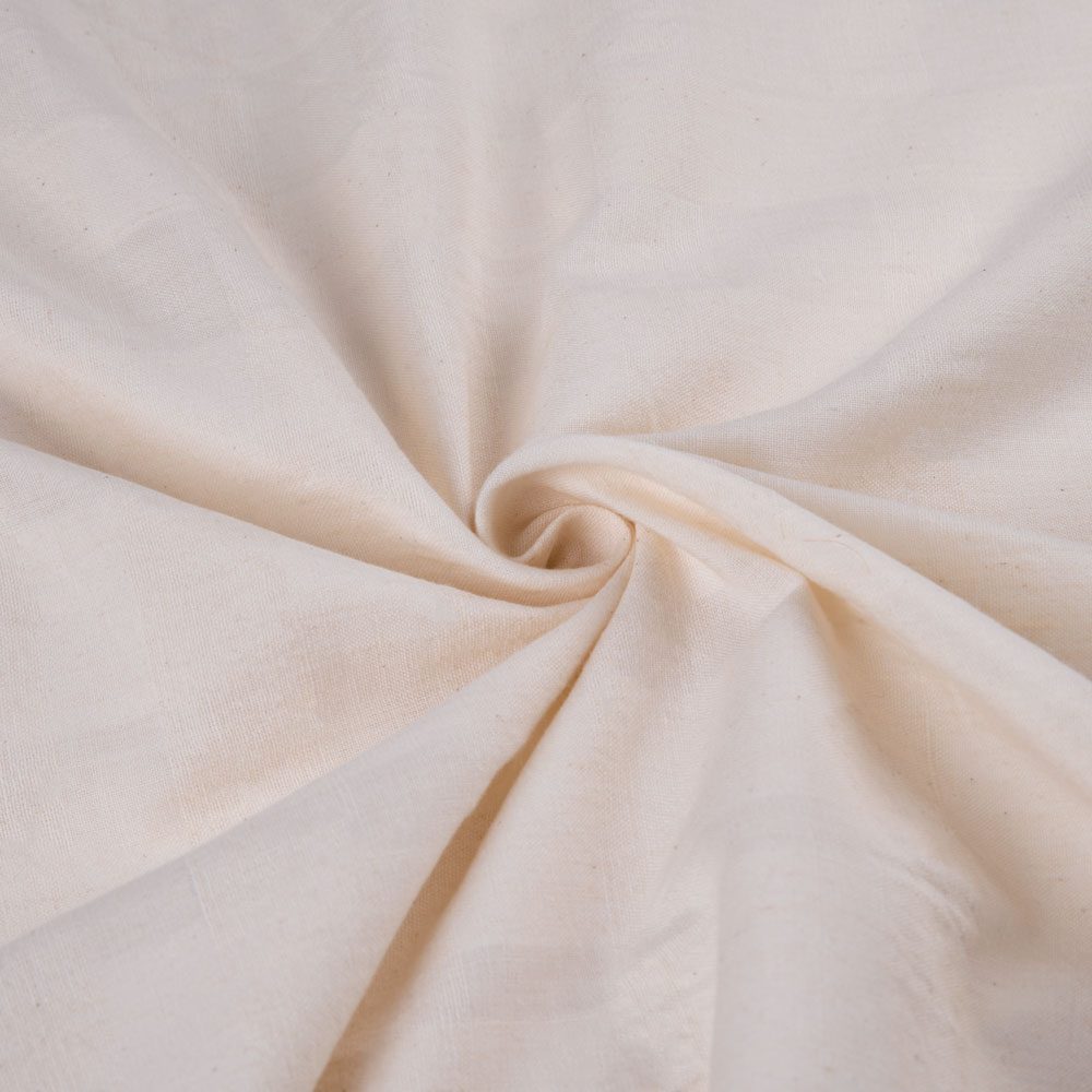 White Stripe Cotton 135 GSM Fabric - Bleached White & Dyeable