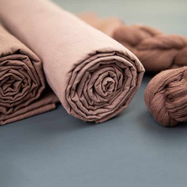 PLAIN LIGHT BROWN NATURAL CATECHU DYED 115 GSM HANDWOVEN COTTON FABRIC