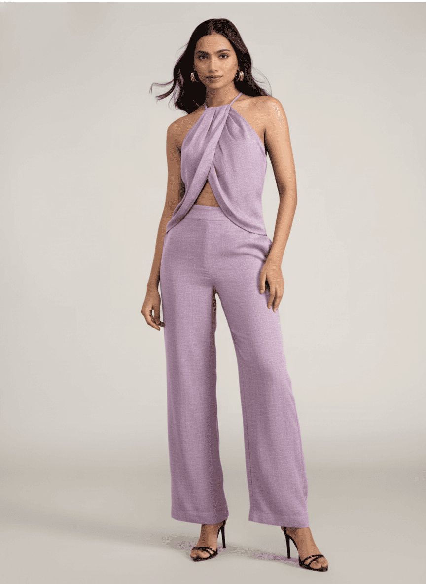 Halter Neck Draped Co-Ord Set