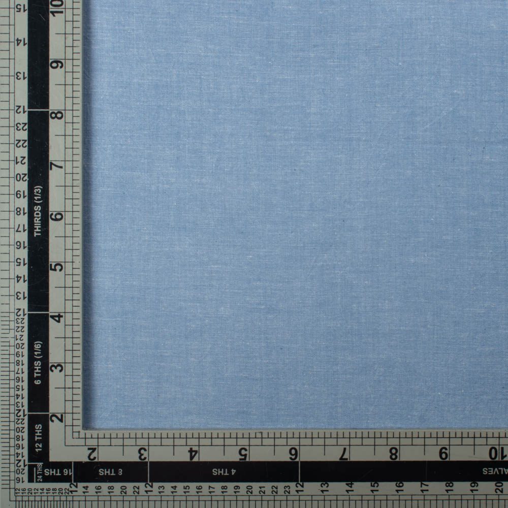 CHAMBRAY BLUE KHADI COTTON 92 GSM HANDWOVEN FABRIC AS20