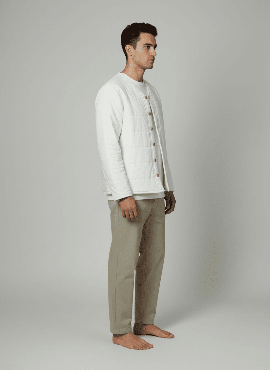 Structured V-Cardigan with Batting