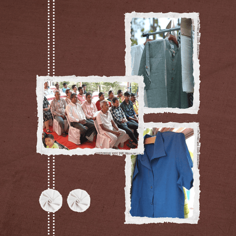 Group of artisans at textile event highlighting people-first approach in sustainable handloom production